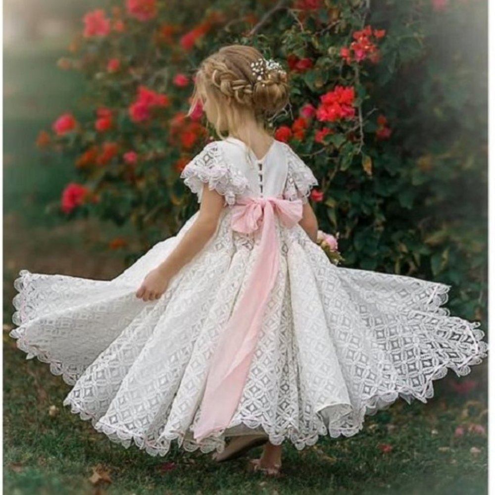 NWT Dollcake Free Spirit Lace Dress Frock Wedding Flower Girl Communion sz 5 - Picture 2 of 3